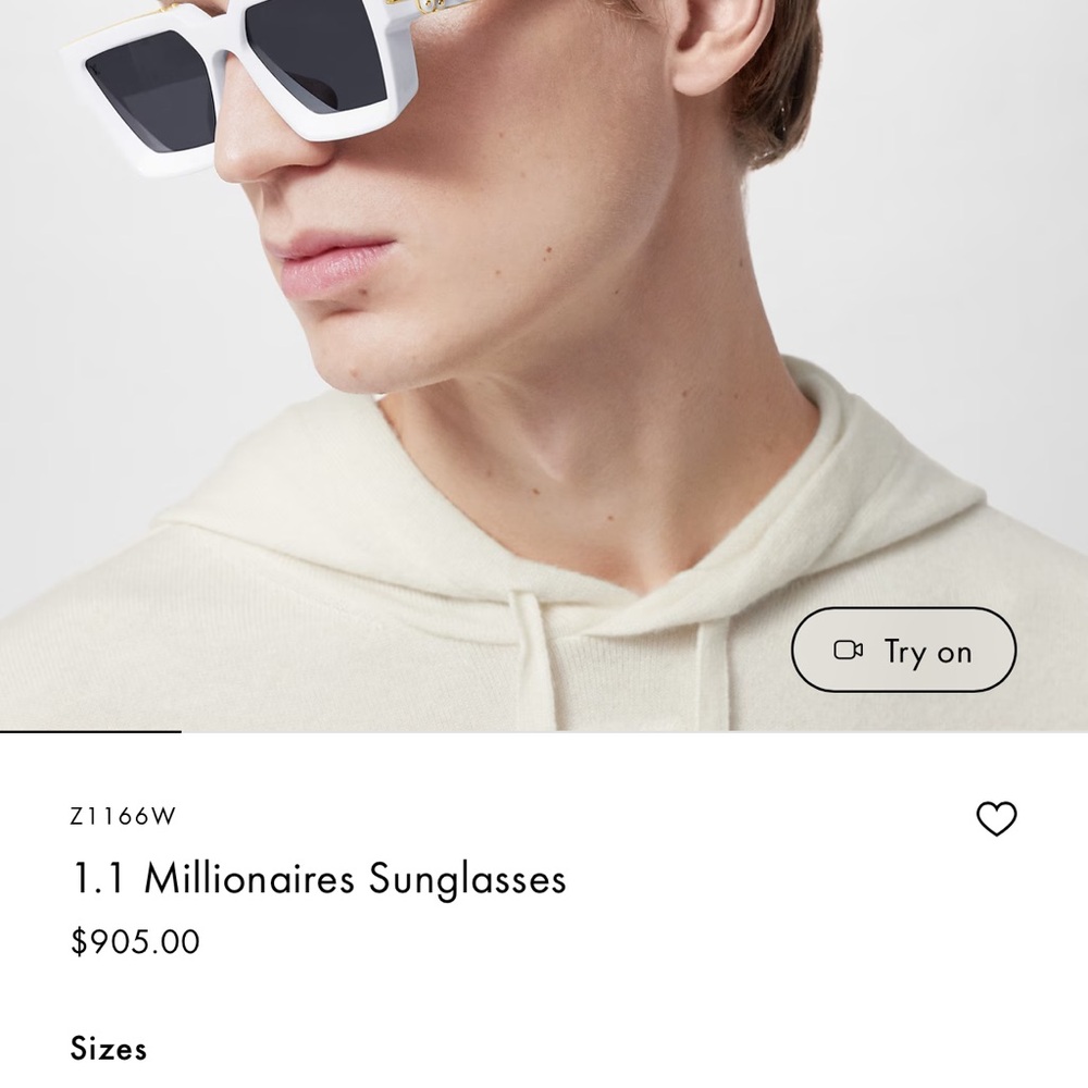 Louis Vuitton White 1.1 Millionaires Sunglasses - Picture 7 of 12